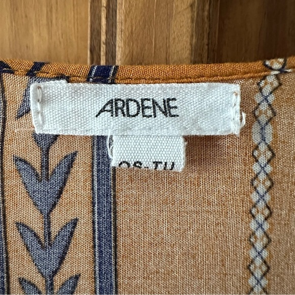 Ardene Kimono Golden Hour Mustard Yellow Navy Blue White - One Size - Picture 9 of 12